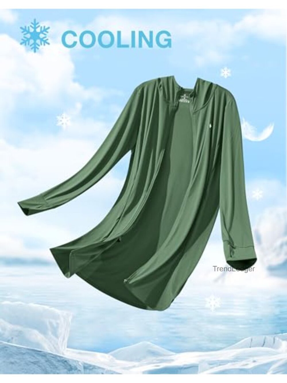 Women's UPF 50+ Swim Cover Up Sun Protection Hoodie Jacket Long Sleeve - Picture 2 of 5